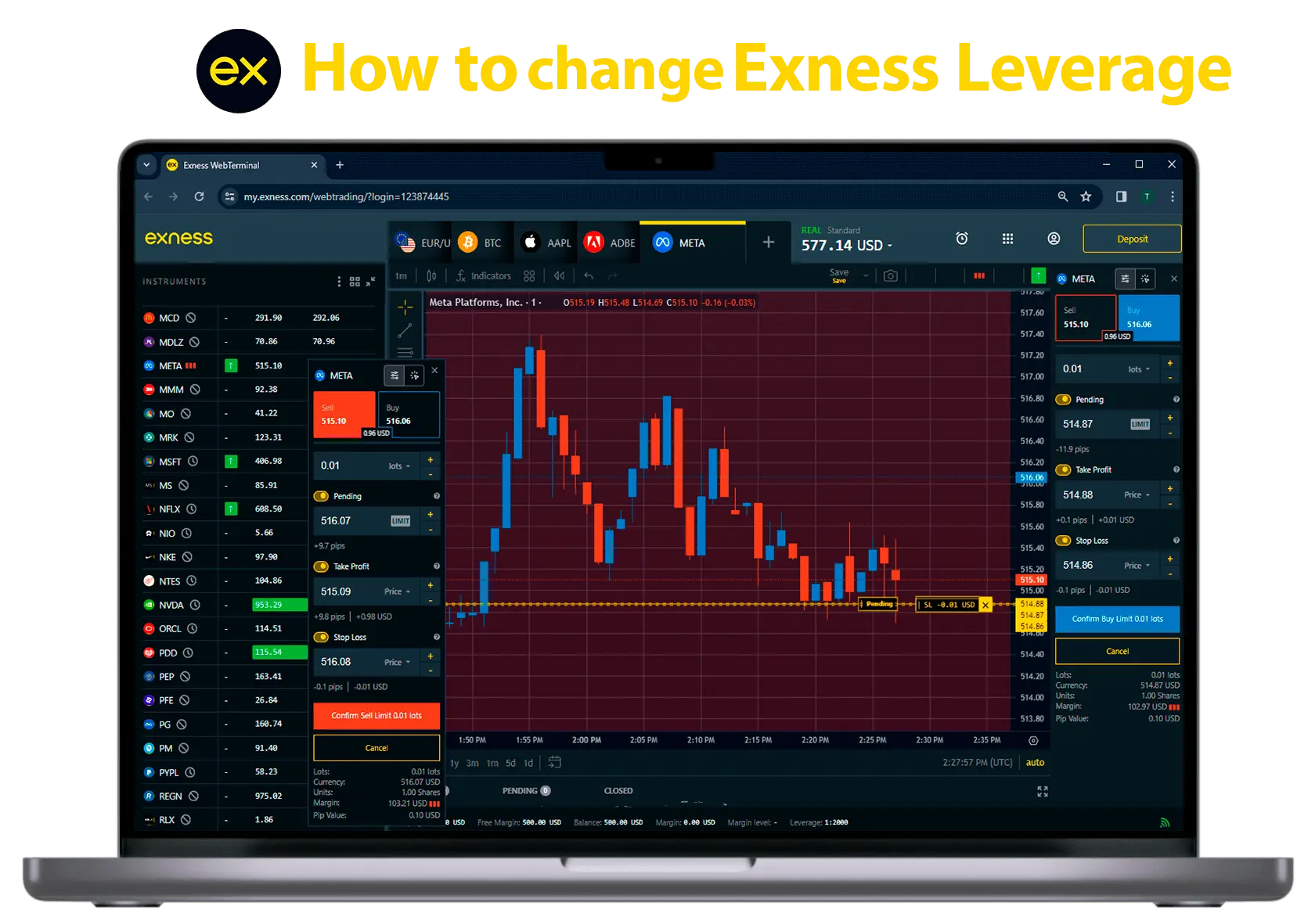 如何更改 Exness 的槓桿